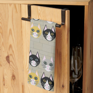 Cats brick kitchen towel