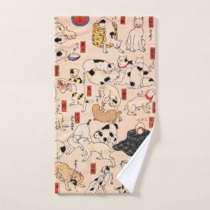 Cats by Utagawa Kuniyoshi Hand Towel