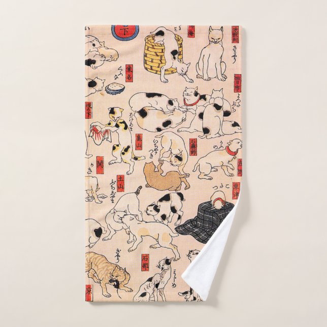 Cats by Utagawa Kuniyoshi Hand Towel (Hand Towel)