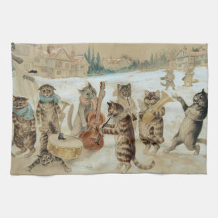 Cats Carol Singing by Louis Wain Kitchen Towel