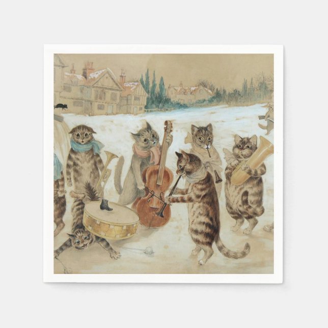 Cats Carol Singing by Louis Wain    Napkins (Front)
