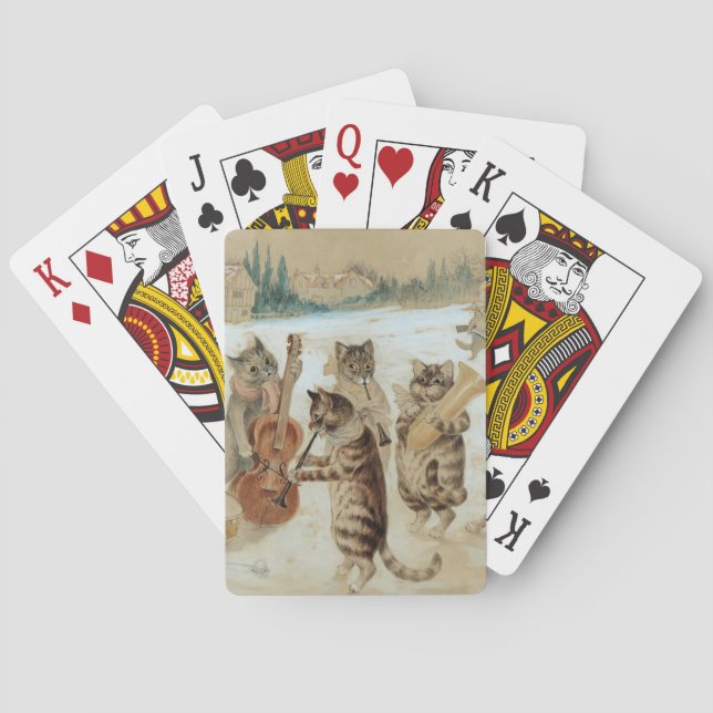 Cats Carol Singing by Louis Wain    Poker Cards (Back)