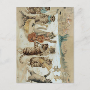 Cats Carol Singing by Louis Wain Postcard
