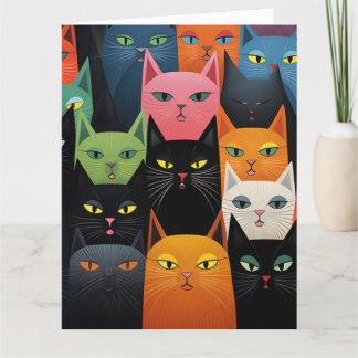 CATS CAT ART BIRTHDAY GREETING CARD