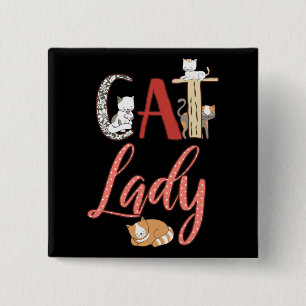 Cats - Cat Lady Cat Lover Button