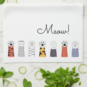 Cats Cat Paws Black Meow Pet Lovers Kitchen Towel