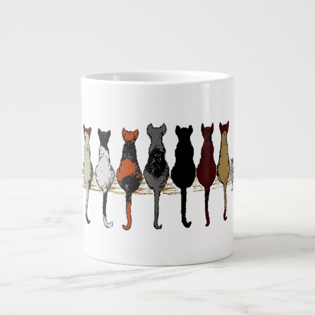 Cats, Cats, Cats, and a Kitten Giant Coffee Mug (Front)
