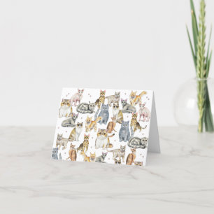 Cats Cats Cats Letterpress Thank You Card