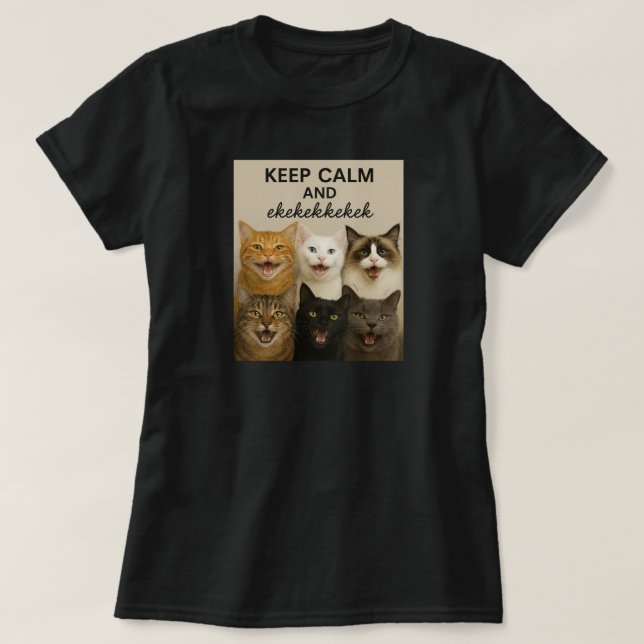 Cats chattering, chirping, ekekek T-Shirt (Design Front)