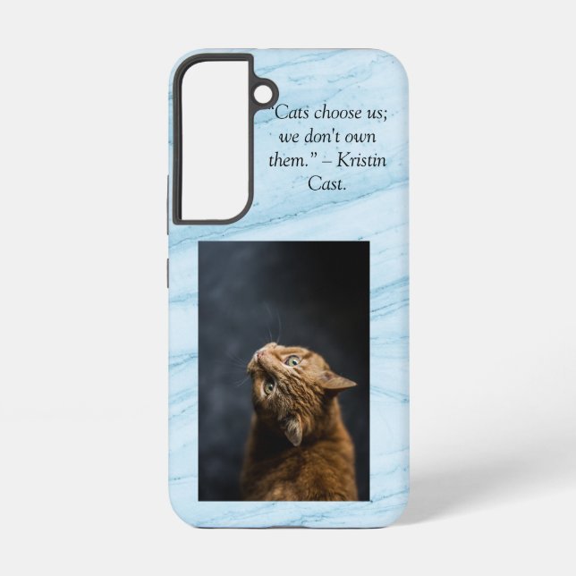 Cats choose us blue marble background  samsung gal galaxy case (Back)