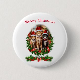 Cats Christmas Buttons