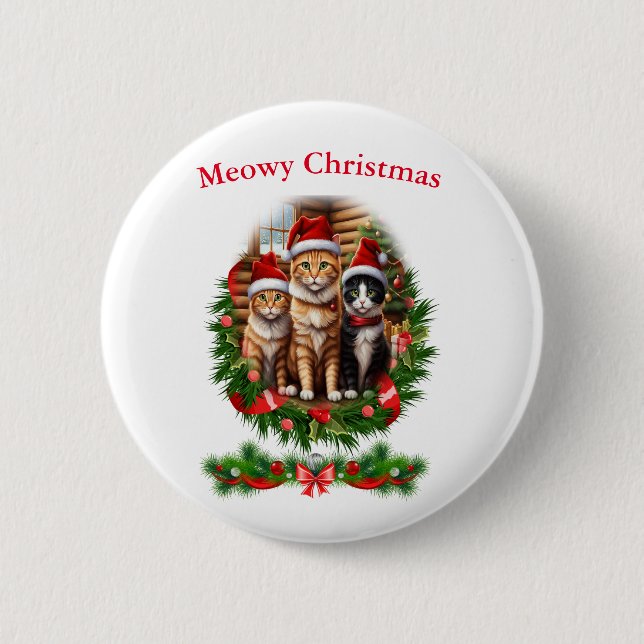 Cats Christmas Buttons (Front)