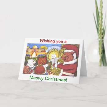 Cats' Christmas  By Louis Wain Holiday Card by wesleyowns at Zazzle