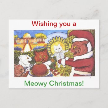 Cats' Christmas  By Louis Wain Holiday Postcard by wesleyowns at Zazzle