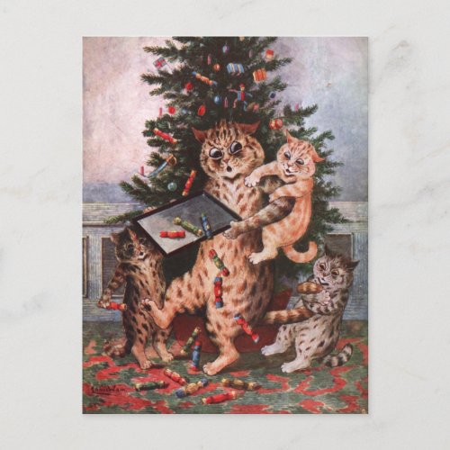 Cats Christmas by Louis Wain Postcard