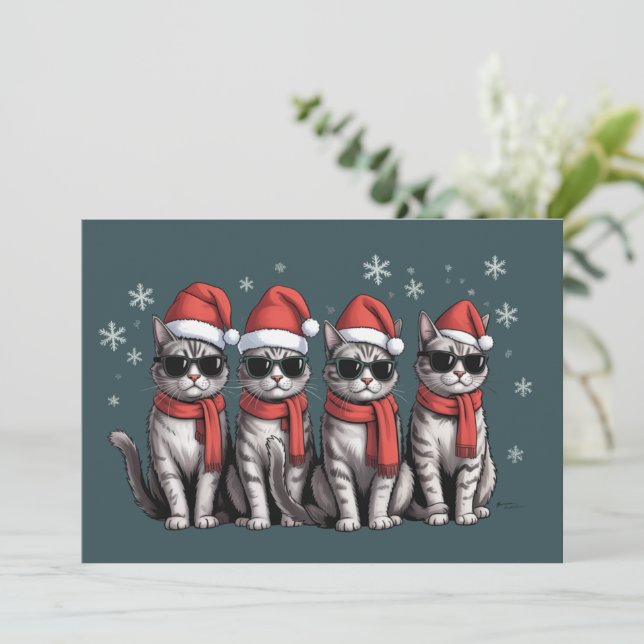 Cats Christmas Cat Mom Holiday Xmas Santa (Standing Front)