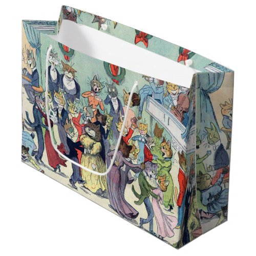 Cats Christmas Party Louis Wain Large Gift Bag