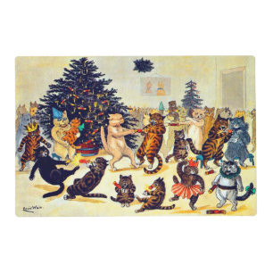 Cat's Christmas Party, Louis Wain Placemat