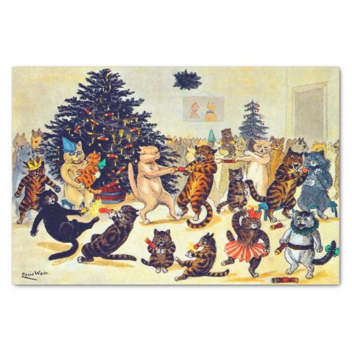 Cats Christmas Party Louis Wain Tissue Paper