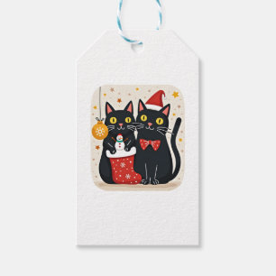 Cats Christmas Retro 50s 60s Xmas (1) Gift Tags