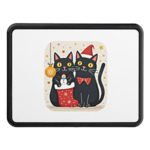 Cats Christmas Retro 50s 60s Xmas (1) Hitch Cover