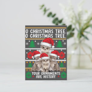 Cats Christmas Shirt Funny Ornaments Pajama Family Postcard