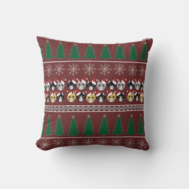 Cats Christmas  Throw Pillow (Front)