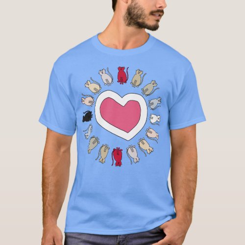 Cats Circle Heart Valentine T_Shirt