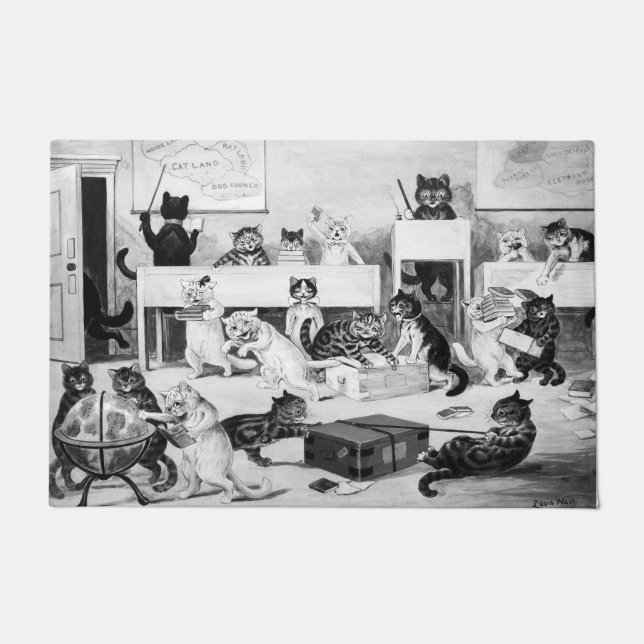Cats Classroom Discipline, Louis Wain Doormat (Front)