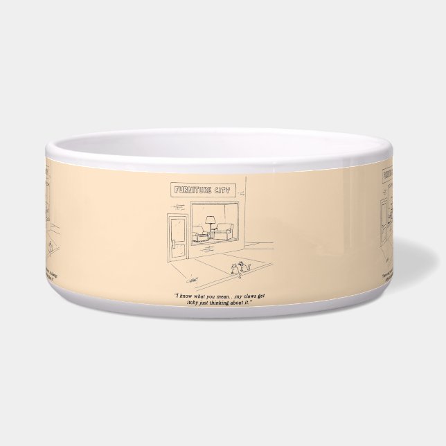 Cats Clawing Furniture Bowl (Front)