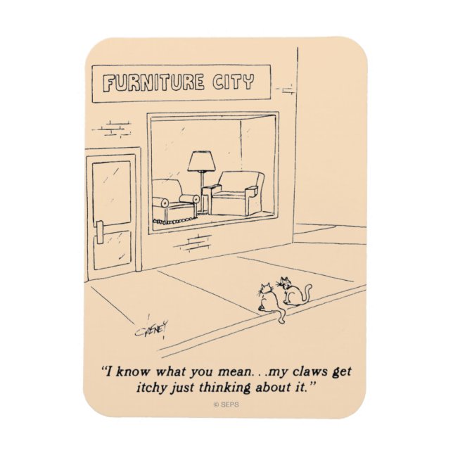 Cats Clawing Furniture Magnet (Vertical)