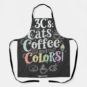 Cats Coffee and Colors Apron