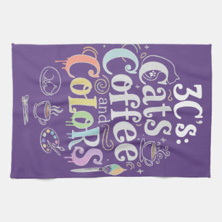 Cats Coffee and Colors Kitchen Towel