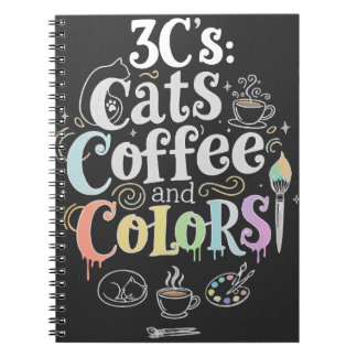 Cats Coffee and Colors Notebook