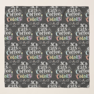 Cats Coffee and Colors Scarf