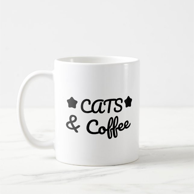 Cats & Coffee -  Cat Lover Gift Coffee Mug (Left)