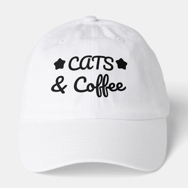 Cats & Coffee -  Cat Lover Gift Hat (Front)