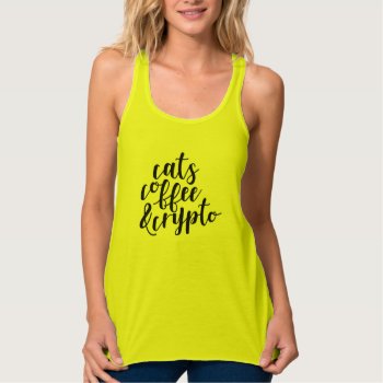 Cats  Coffee  & Crypto Top by BeachBeginnings at Zazzle