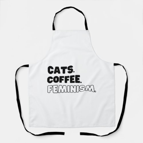 Cats Coffee Feminism Apron