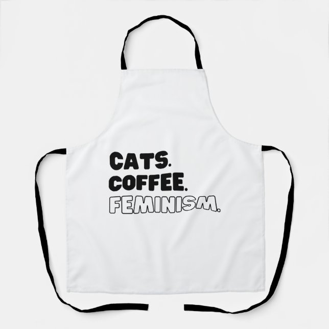 Cats Coffee Feminism Apron (Front)