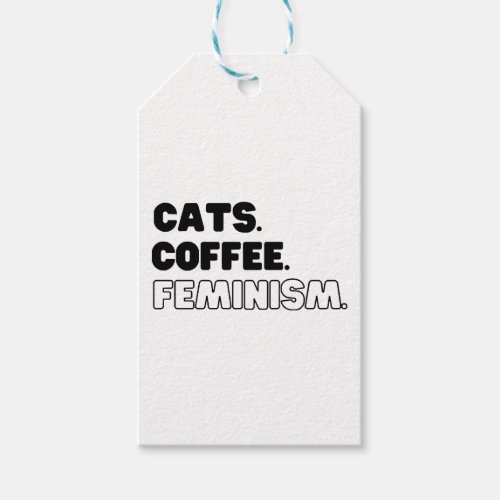 Cats Coffee Feminism Gift Tags