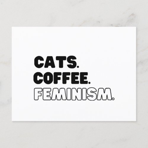 Cats Coffee Feminism Holiday Postcard