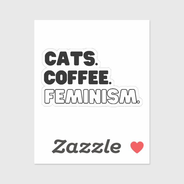 Cats Coffee Feminism Sticker (Sheet)