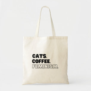 Cats Coffee Feminism Tote Bag