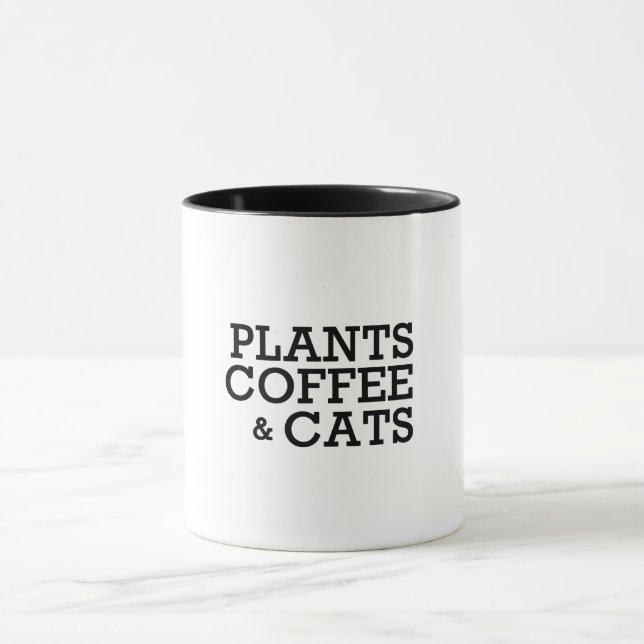 Cats Coffee Plants Mug (Center)