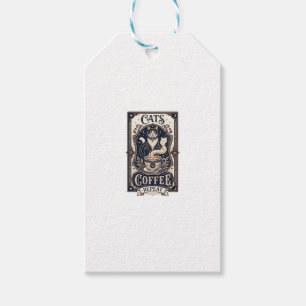 Cats Coffee Repeat Cat Coffee Vintage Vector Art S Gift Tags
