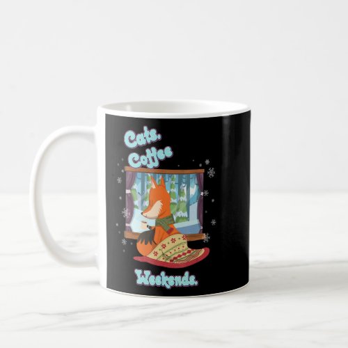 Cats Coffee Weekend Funny Sayings Graphic  Coffee Mug