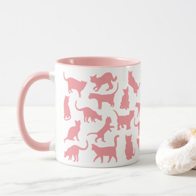 Cats Color Pink Mug (With Donut)