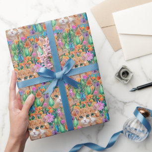 Cats Colorful Happy birthday Wrapping Paper
