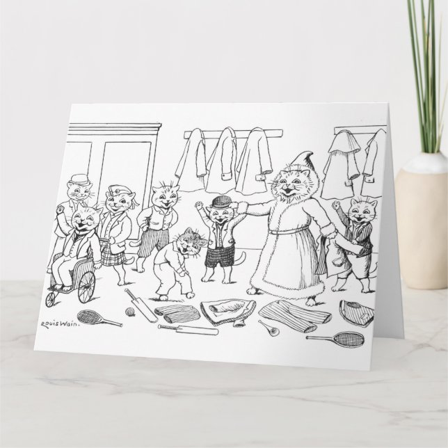 Cats (Coloring  Picture), Louis Wain Card (Front)